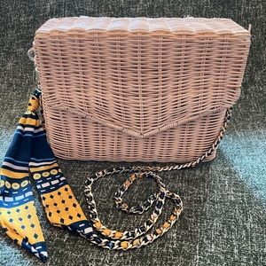NWOT Zara Crossbody rattan wicker summer purse